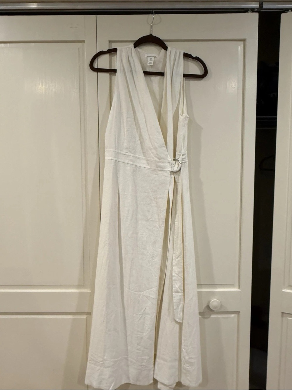 H&M White Maxi Wrap Dress with Ring Detail